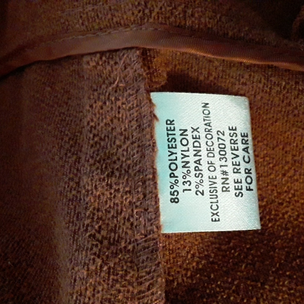 Rust Colored Ruffled Front Button Down Jacket Wit… - image 5